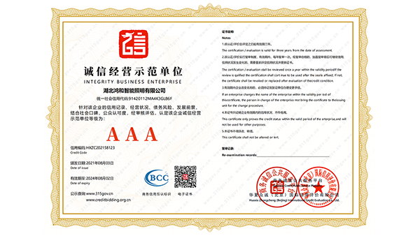 诚信经营示范单位