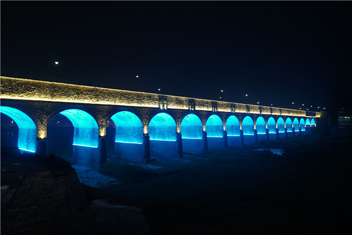 陕西宝鸡金陵河十八孔桥桥梁亮化工程